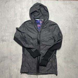 adidas Own the Run Womens Size S Grey Hooded Running Lightweight Windbreaker EUC